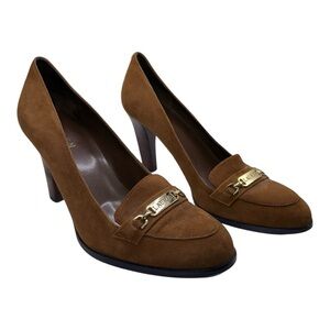 Ralph Lauren Brown‎ Suede Heels